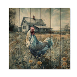 Rooster On A Farm I - Wood Wall Art