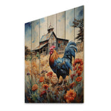 Roaster Barnyard Serenade IV - Wood Wall Art