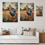 Roaster Barnyard Serenade IV - Wood Wall Art