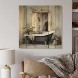 Bath Monochrome Of Tranquility III - Wood Wall Art