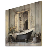 Bath Monochrome Of Tranquility III - Wood Wall Art