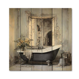 Bath Monochrome Of Tranquility III - Wood Wall Art