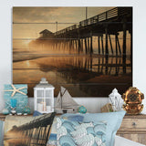 Beach Photo Pier Reflections IX - Wood Wall Art