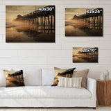 Beach Photo Pier Reflections IX - Wood Wall Art