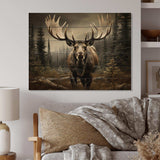 Brown Moose Majestic - Wood Wall Art