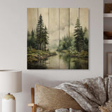 Pine Tree Silent Wilderness - Wood Wall Art