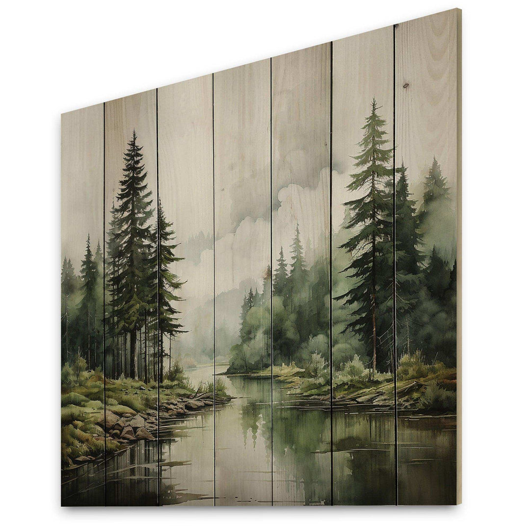 Pine Tree Silent Wilderness - Wood Wall Art