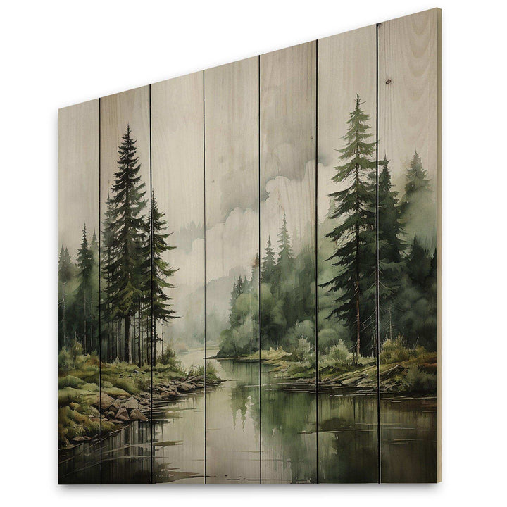 Pine Tree Silent Wilderness - Wood Wall Art