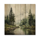 Pine Tree Silent Wilderness - Wood Wall Art