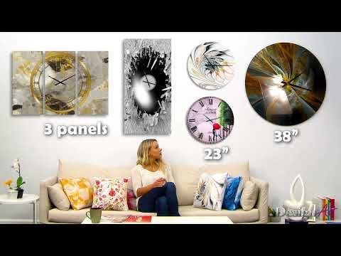 Designart Symmetrical Yellow Fractal Flower - Floral Metal Wall Clock