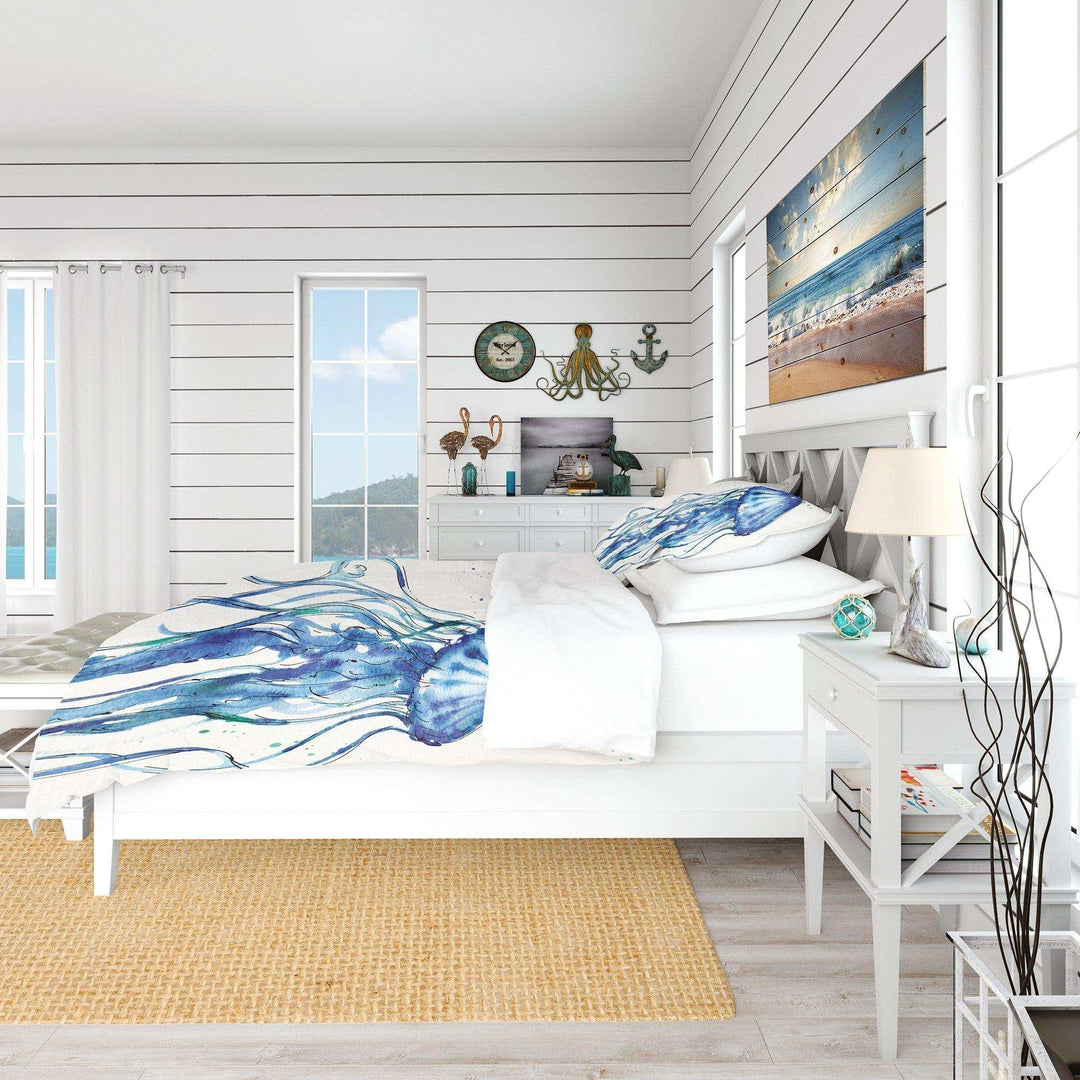 Blue Deep Sea X - Beach Duvet Cover Set