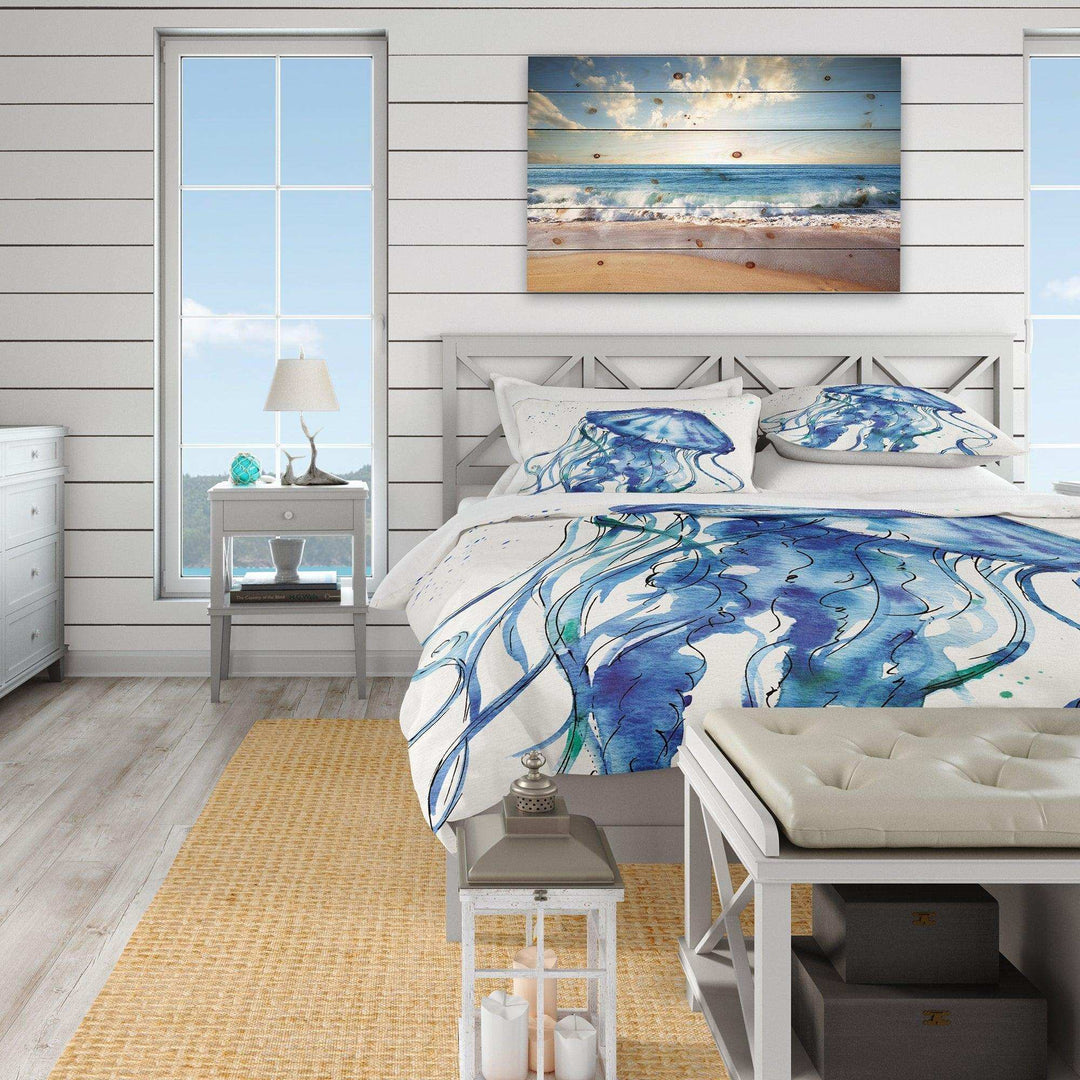 Blue Deep Sea X - Beach Duvet Cover Set