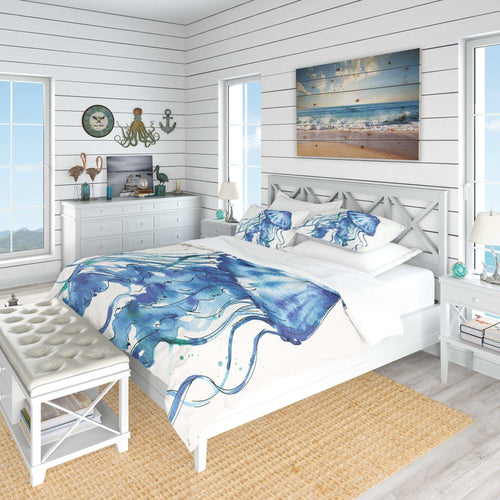 Blue Deep Sea X - Beach Duvet Cover Set