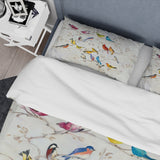 Multi-Color Bird on Tree - Traditional Duvet Cover Set
