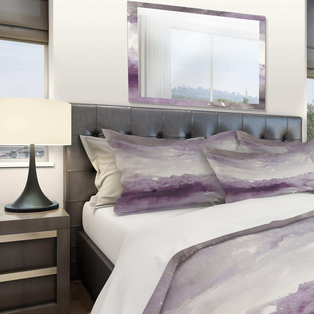 Midnight at the Lake II Amethyst and Grey - Abstract Duvet Cover Set