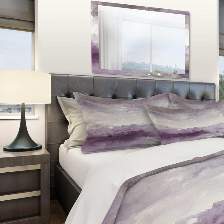 Midnight at the Lake II Amethyst and Grey - Abstract Duvet Cover Set