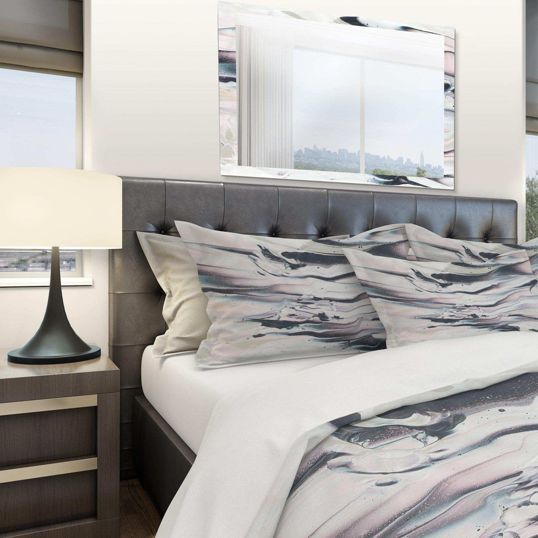 Grey Marbling V - Abstract Duvet Cover Set