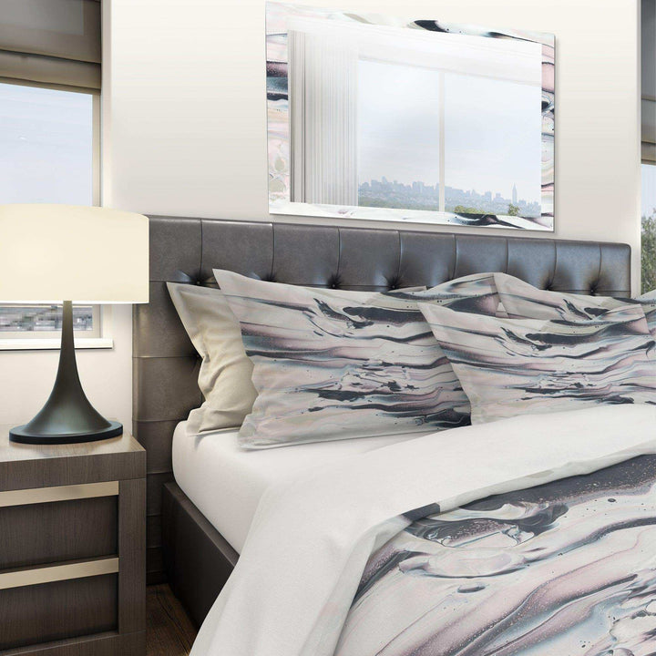 Grey Marbling V - Abstract Duvet Cover Set