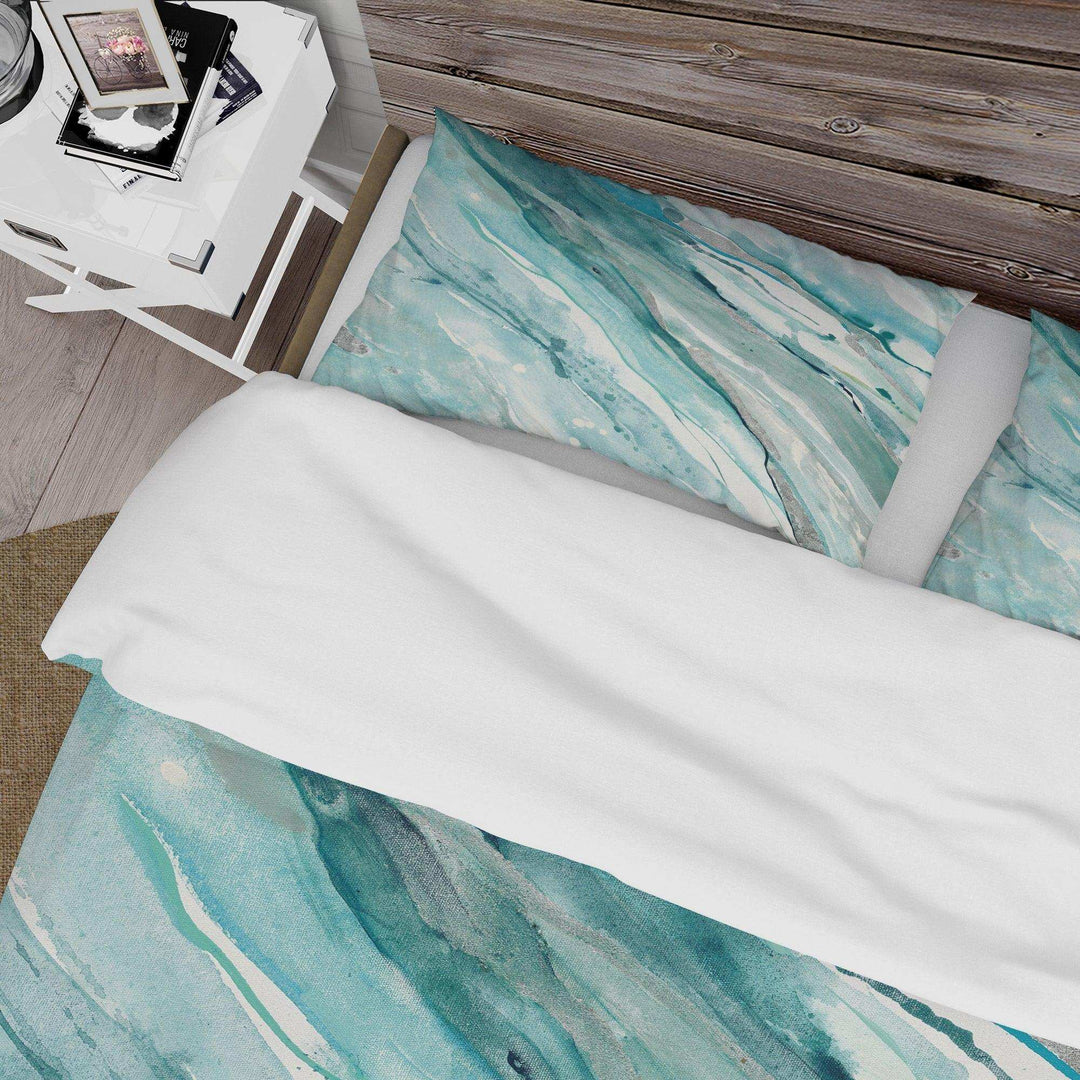 Silver Springs II Blue Green - Farmhouse Duvet Cover Set