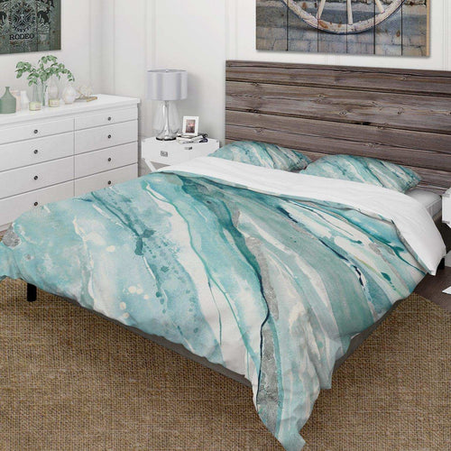 Silver Springs II Blue Green - Farmhouse Duvet Cover Set