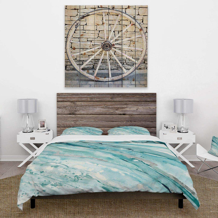 Silver Springs I Blue Green - Farmhouse Duvet Cover Set