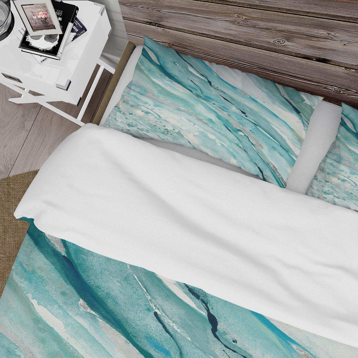 Silver Springs I Blue Green - Farmhouse Duvet Cover Set