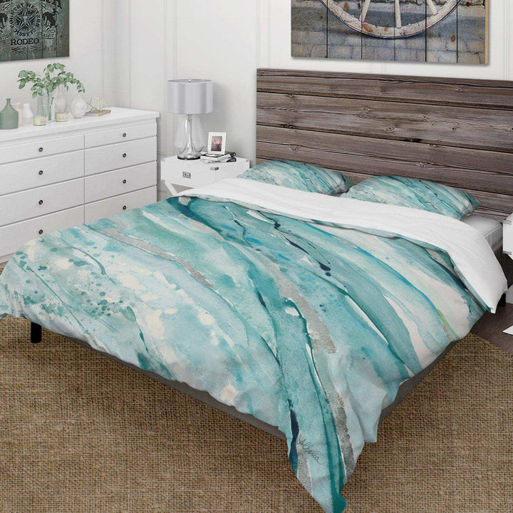 Silver Springs I Blue Green - Farmhouse Duvet Cover Set