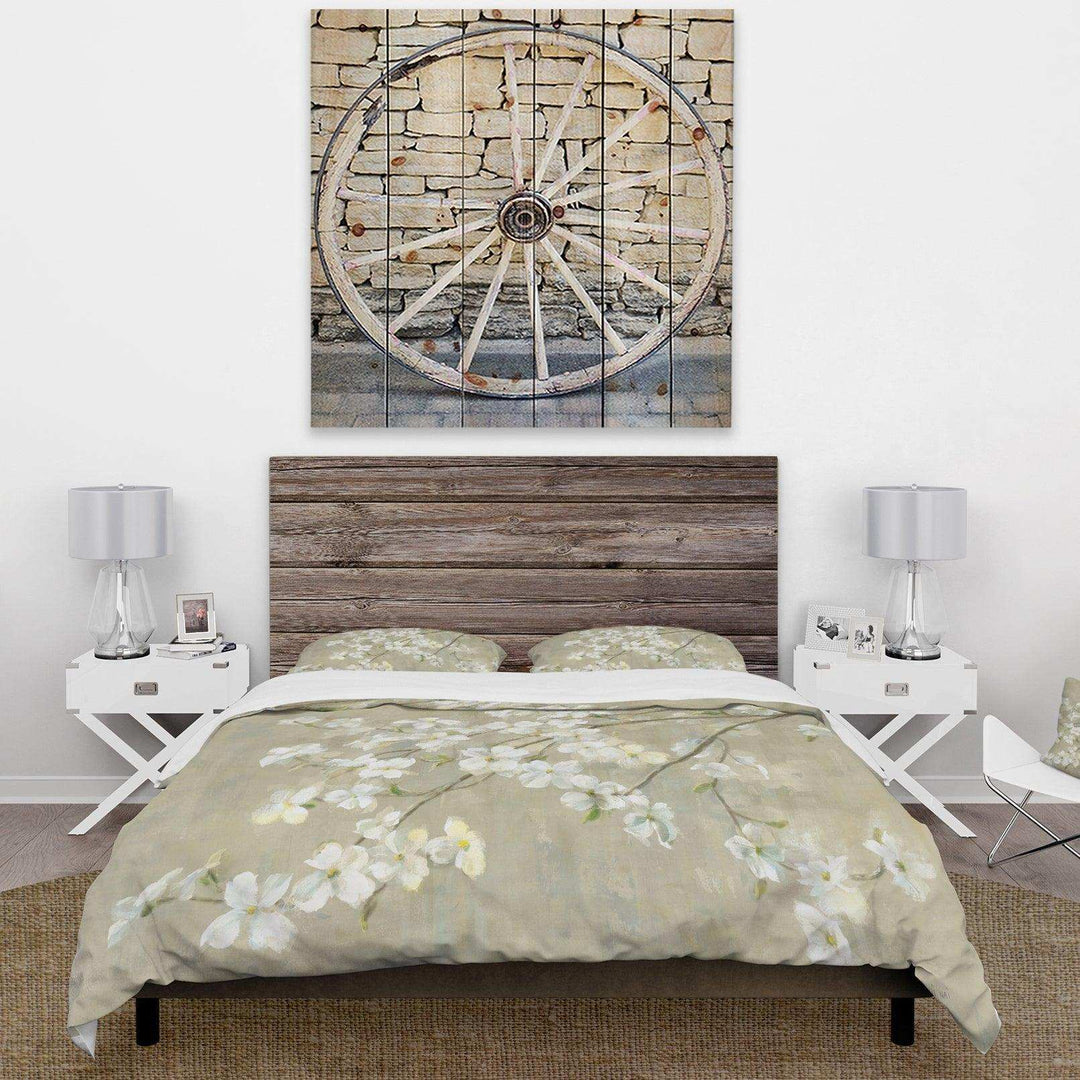 Dogwood in Spring Neutral - Floral Duvet Cover Set