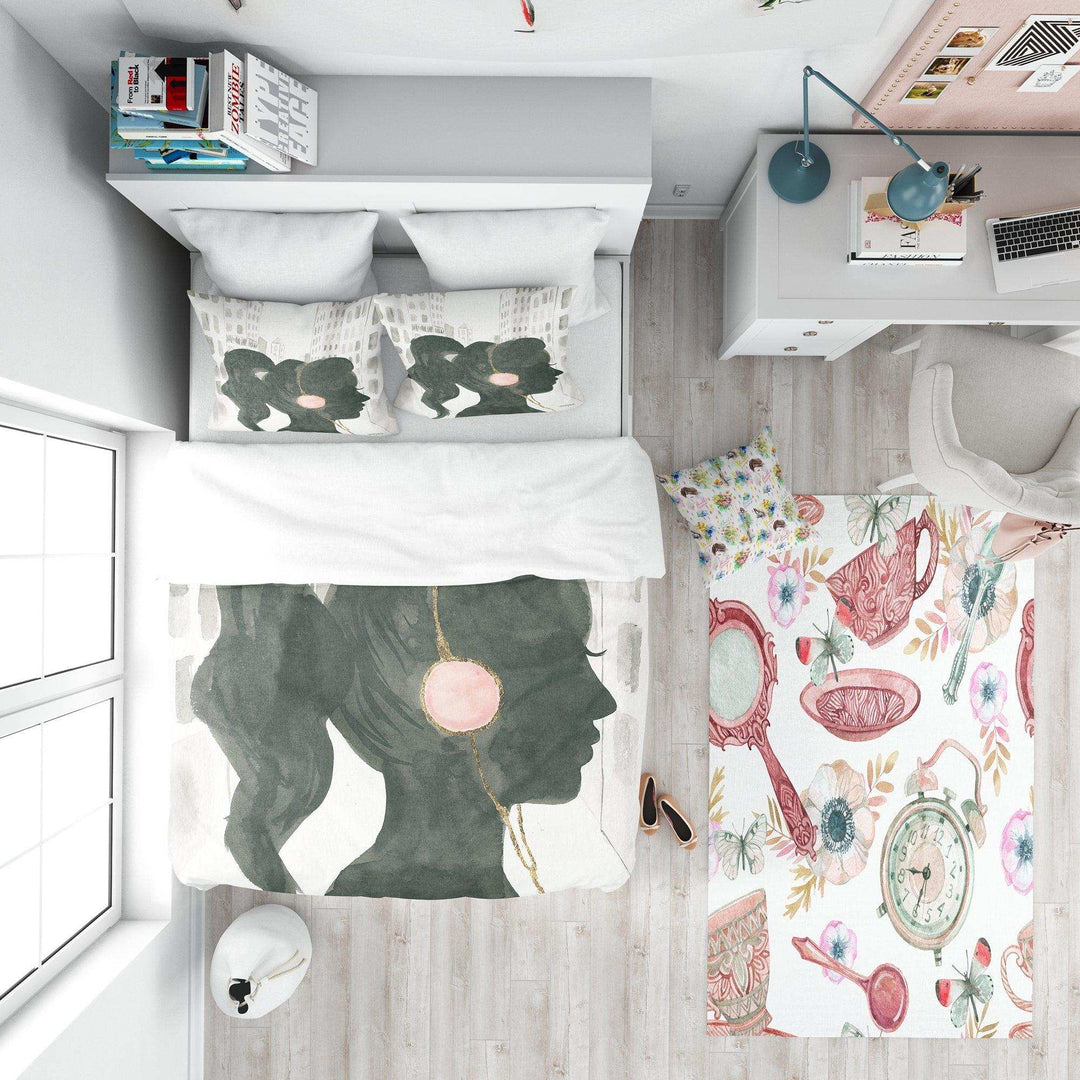 Glam Pink Ladies III - Figurative Duvet Cover Set