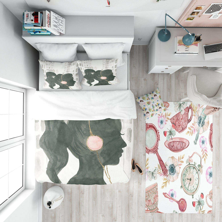 Glam Pink Ladies III - Figurative Duvet Cover Set