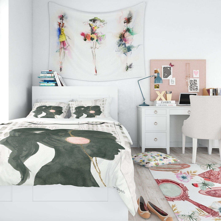 Glam Pink Ladies III - Figurative Duvet Cover Set