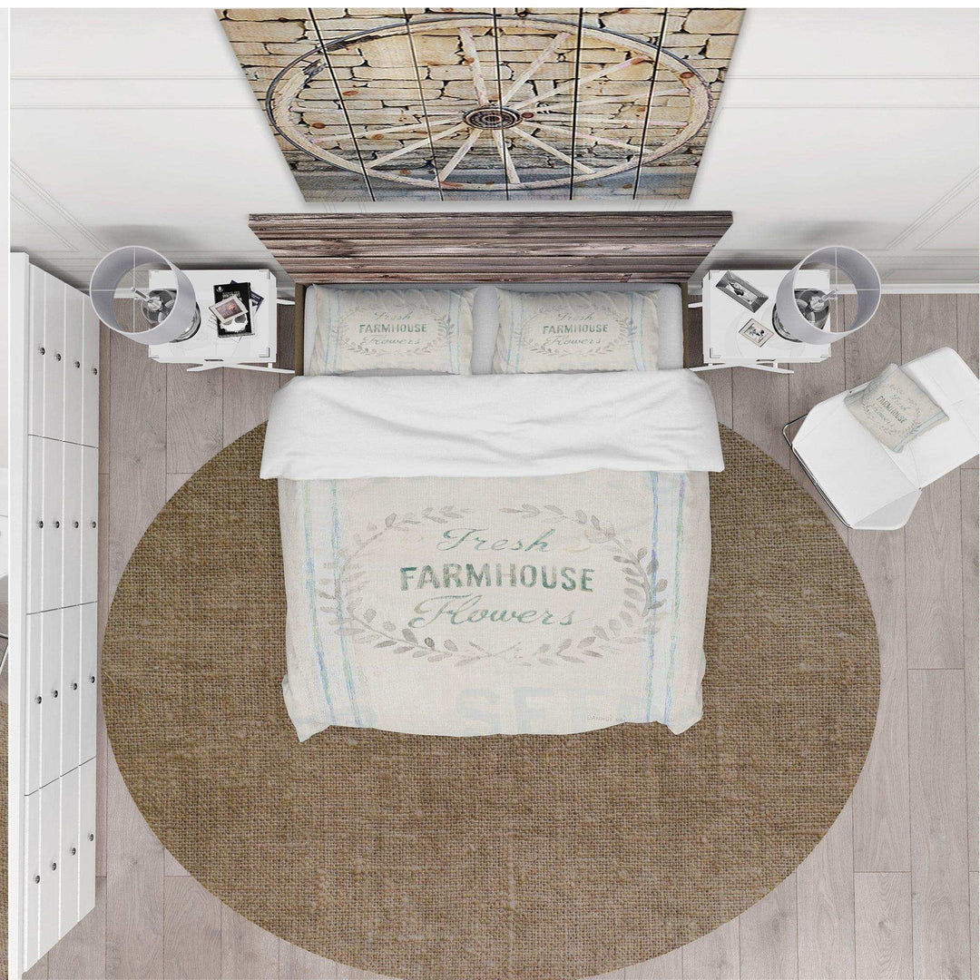 Farmhouse Florals VIII - Quotes and Sayings Duvet Cover Set