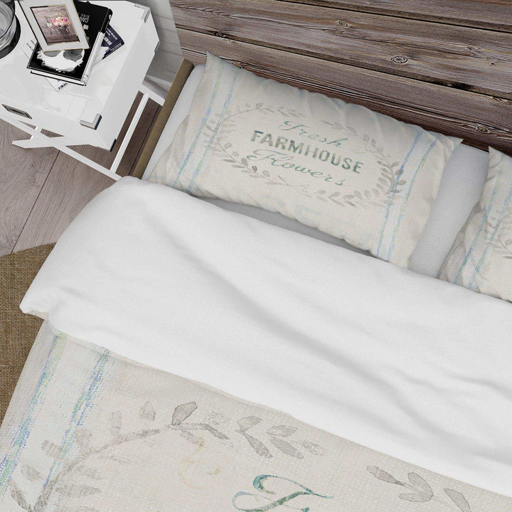 Farmhouse Florals VIII - Quotes and Sayings Duvet Cover Set