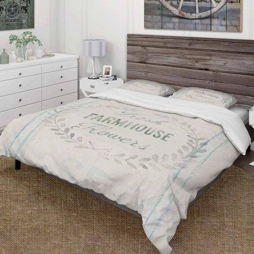 Farmhouse Florals VIII - Quotes and Sayings Duvet Cover Set