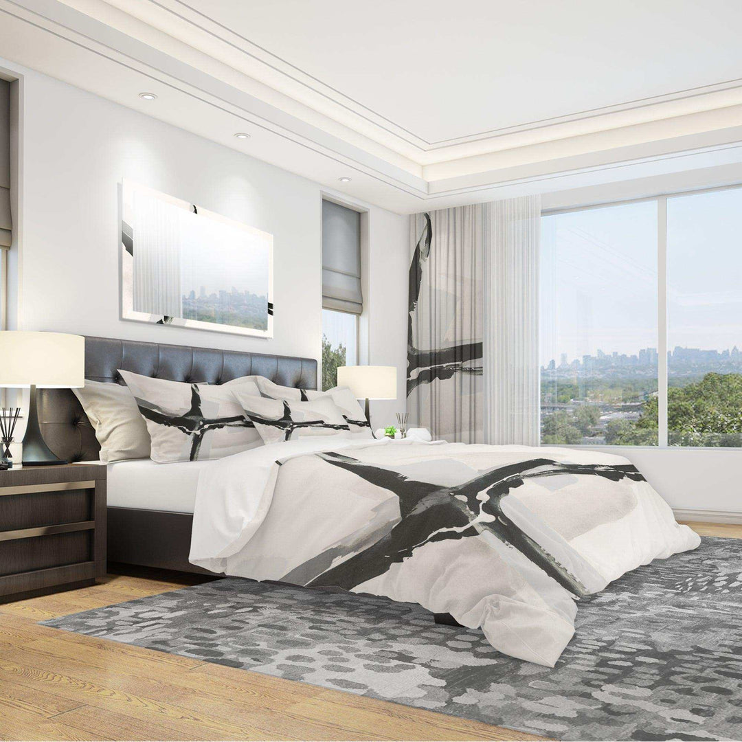 Abstract Neutral I - Geometric Duvet Cover Set