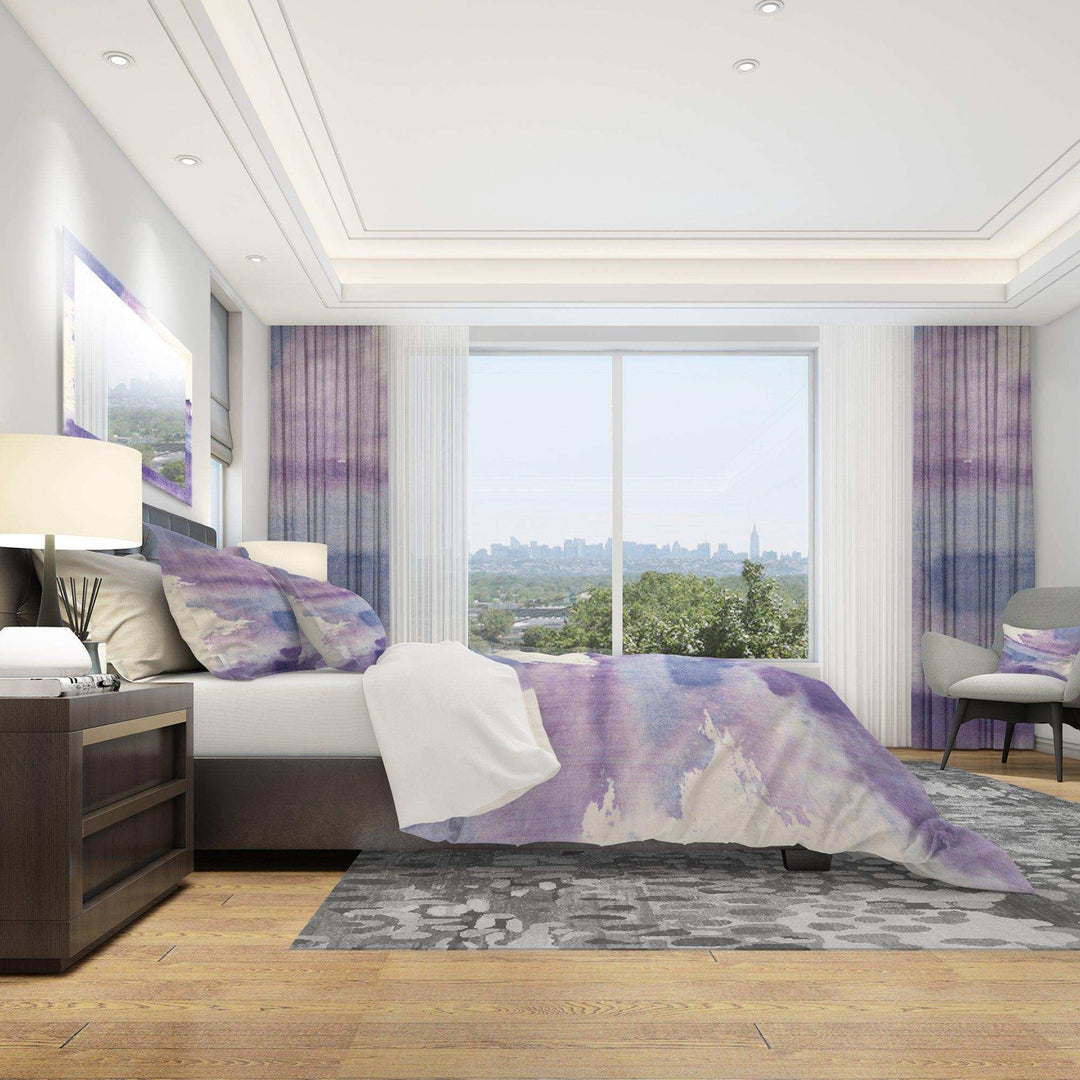 Watercolor Purple Haze I - Geometric Duvet Cover Set