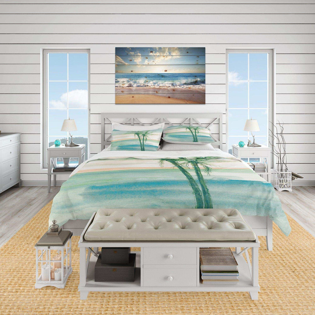 Peaceful Dusk II Tropical - Beach Duvet Cover Set