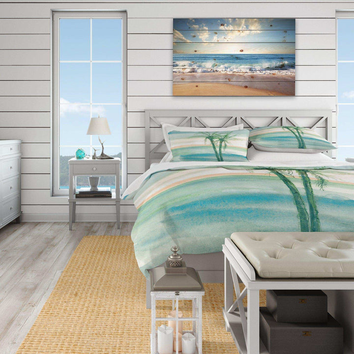 Peaceful Dusk II Tropical - Beach Duvet Cover Set