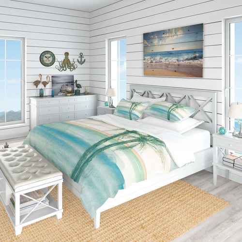Peaceful Dusk II Tropical - Beach Duvet Cover Set
