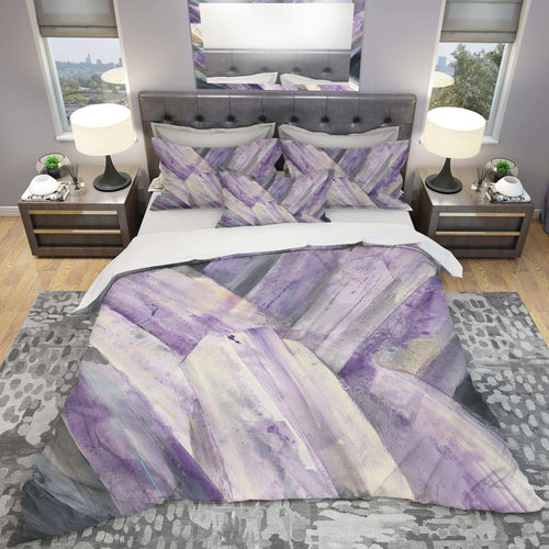 Geometric Purple Glacier - Abstract Duvet Cover Set