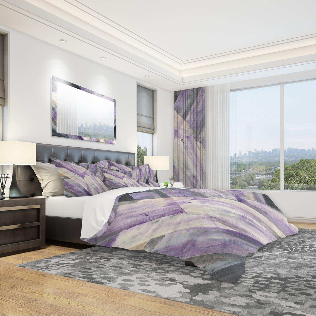 Geometric Purple Glacier - Abstract Duvet Cover Set