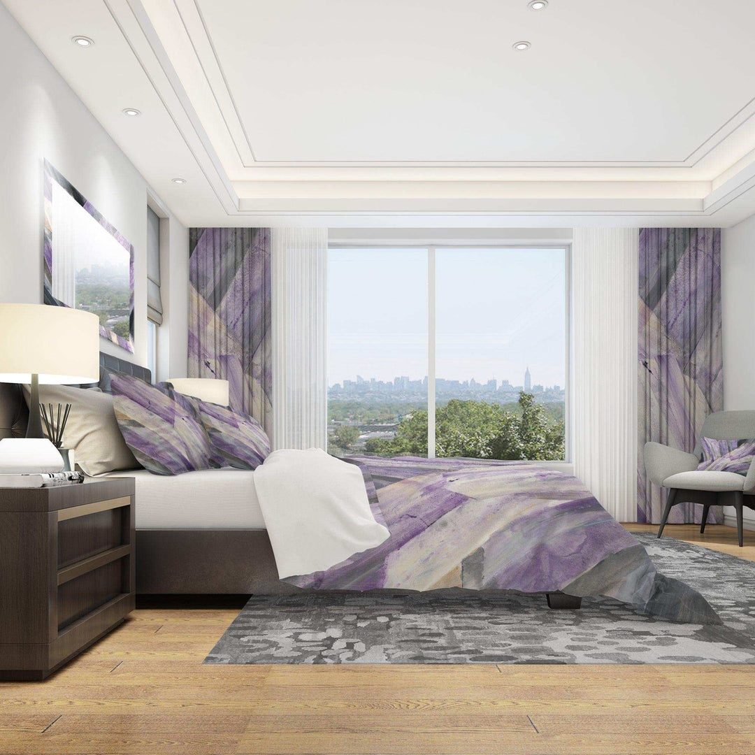 Geometric Purple Glacier - Abstract Duvet Cover Set