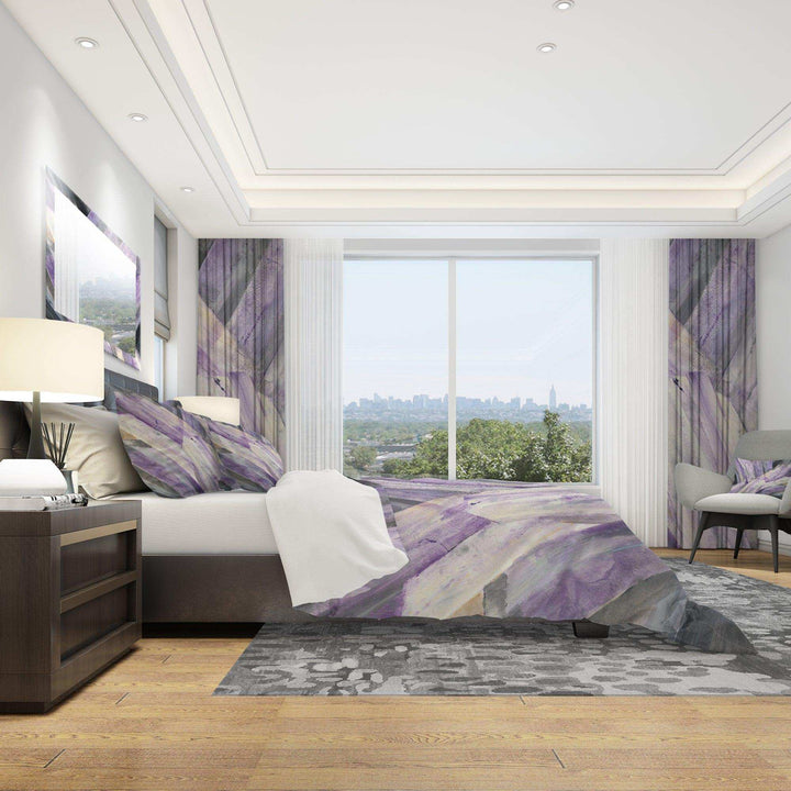 Geometric Purple Glacier - Abstract Duvet Cover Set