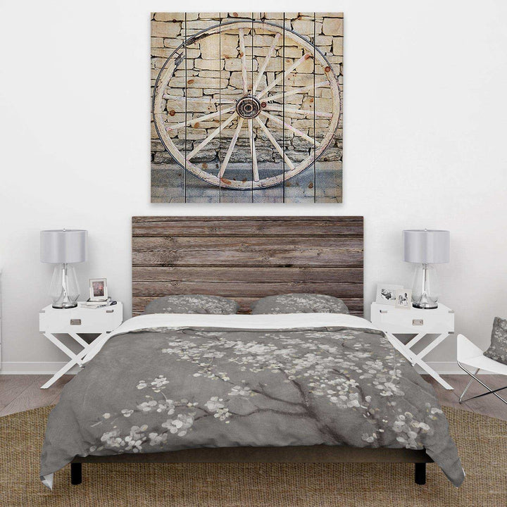 White Cherry Blossoms II - Farmhouse Duvet Cover Set