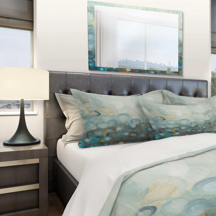 Blue and Bronze Dots on Glass II - Abstract Duvet Cover Set