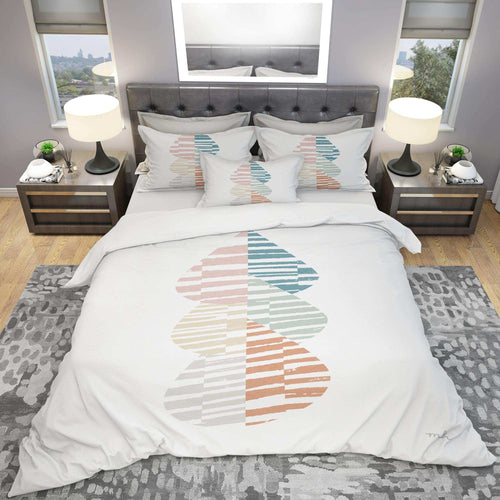 Abstract Orange Drops Meditate IV - Abstract Duvet Cover Set