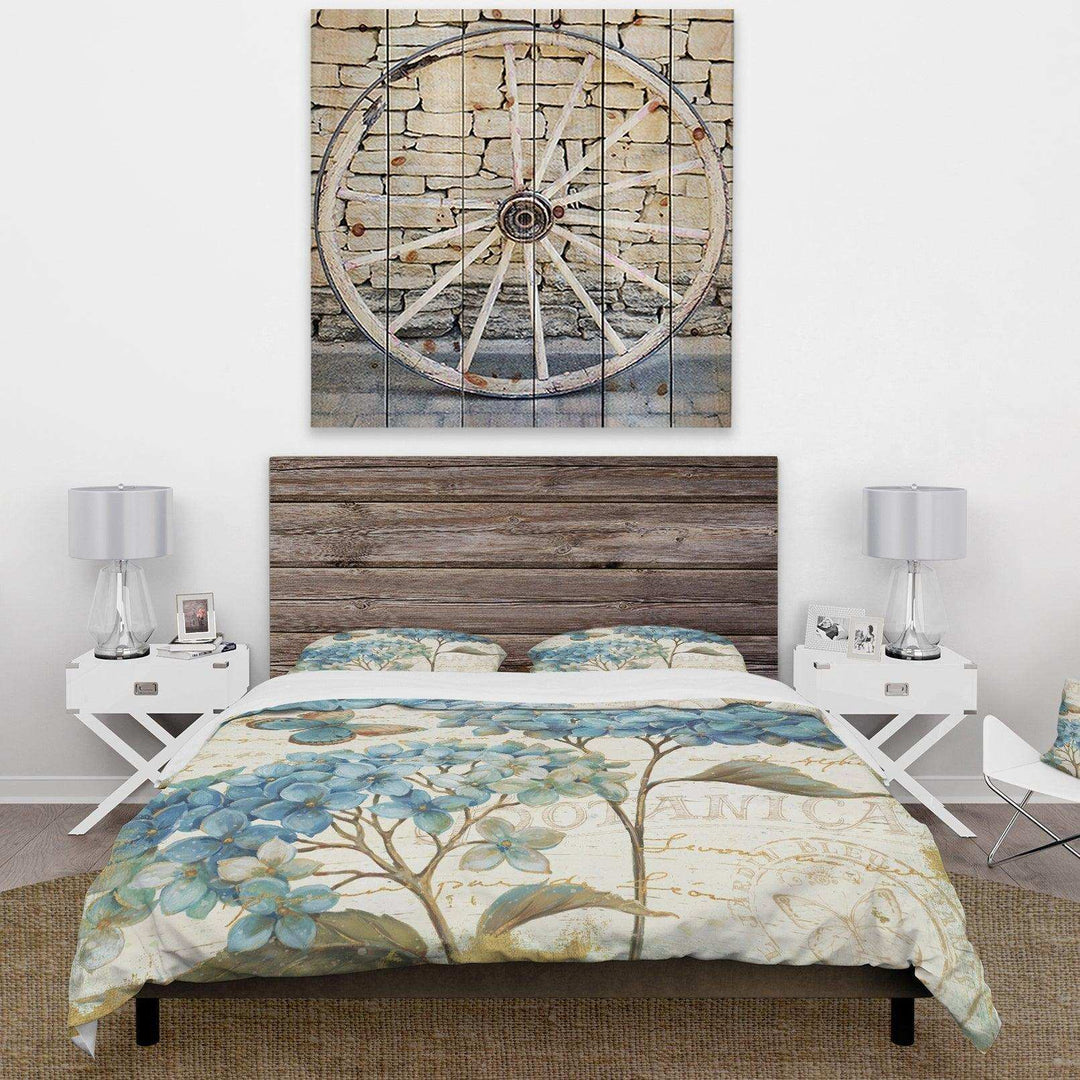 Butterfly Blue Garden II - Floral Duvet Cover Set