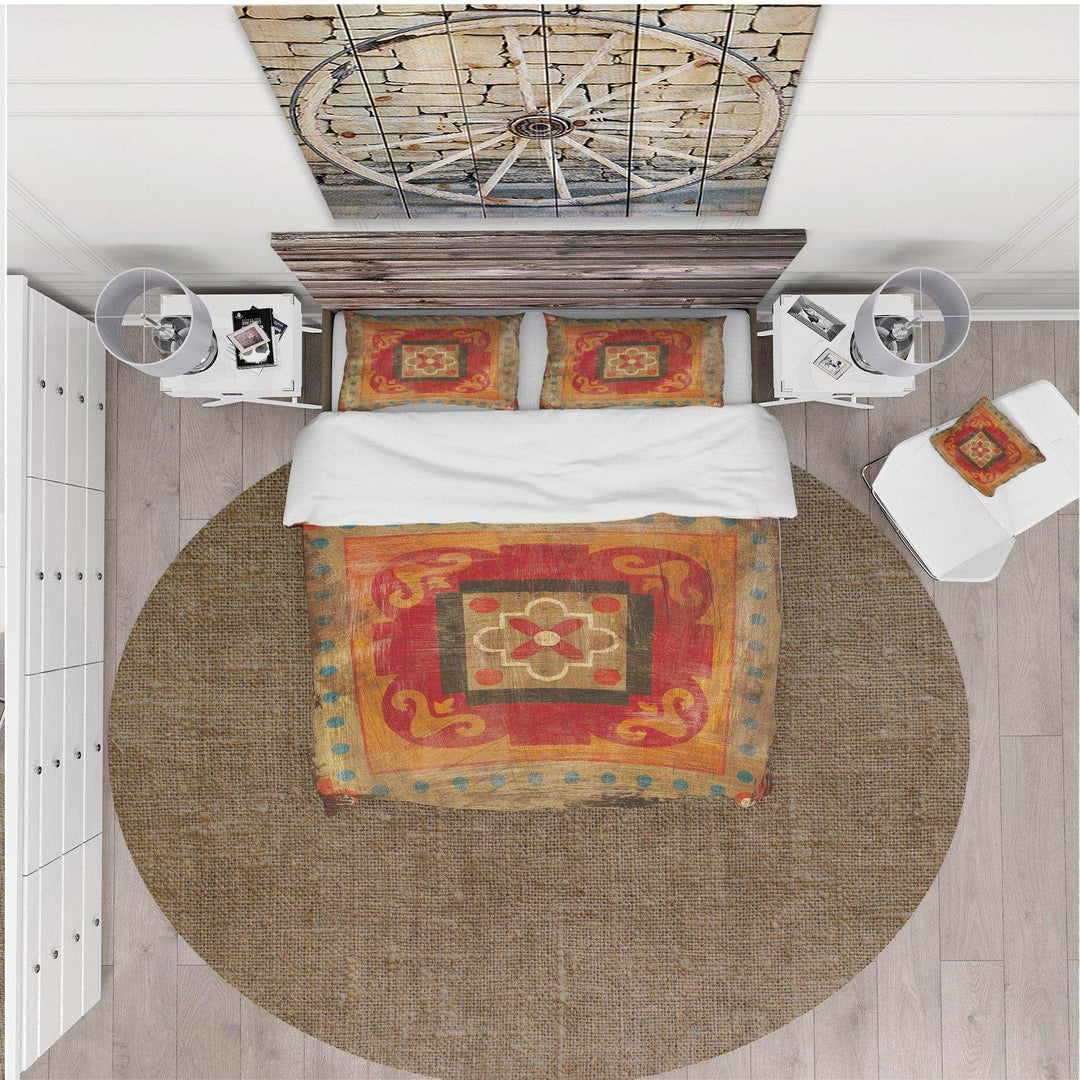 Moroccan Orange Tiles Collage II - Abstract Duvet Cover Set