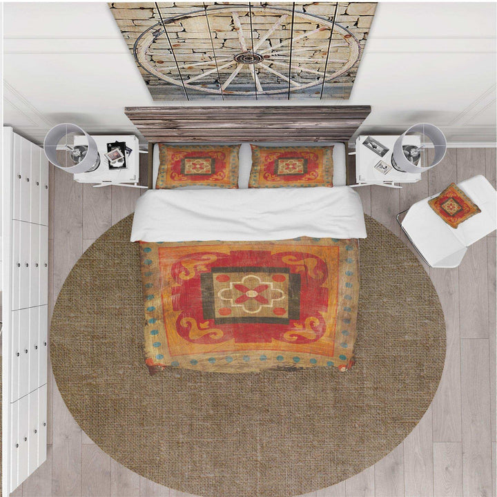 Moroccan Orange Tiles Collage II - Abstract Duvet Cover Set