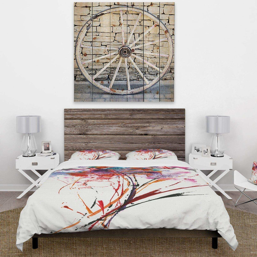 Abstract Red Flowers - Cottage Duvet Cover Set